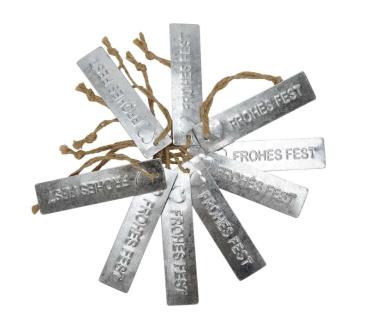 10er Set Zinkschild FROHES FEST