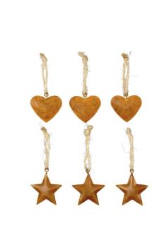 6er Set HERZ STERN
