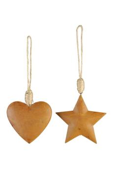 Herz und Stern Rosthänger 2er Set