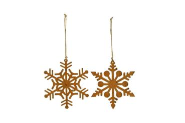rostige Schneeflocken 2er Set