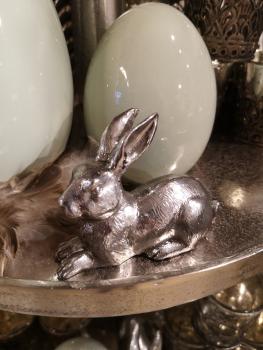 liegender Hase silber