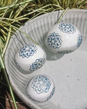 Schwimmkugel weiß/blau klein