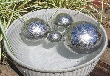 silber Schwimmkugeln 2er Set groß